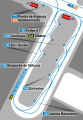 Mapa zonal de la estación de metro de Pavones con los recorridos de las líneas de autobuses, entre las que aparece la línea 142.