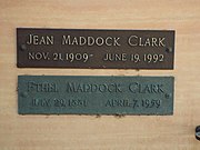 Crypt of Jean Maddock Clark (1909–1992) and Ethel Maddock Clark (1881–1959).