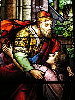 The return of the prodigal son is one of the many beautiful windows of the cathedral.