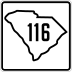 South Carolina Highway 116 marker