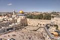 The Western Wall and Dome of the Rock in Jerusalem.