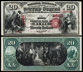 Twenty-dollar National Bank Note, by the American Bank Note Company