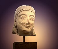 Head of a kouros in the National Archaeological Museum of Athens