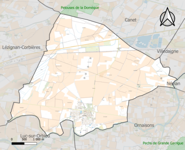 Carte de la ZNIEFF de type 1 sur la commune.