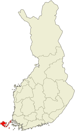 Location of Åland within Finland