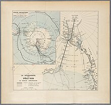 La découverte du pôle Sud par Roald Amundsen : carte d'ensemble (1911)