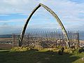 The whale's jawbone as it sat on top of North Berwick Law