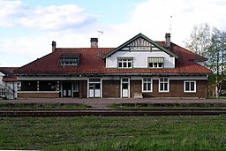 Stationshuset vid järnvägsstationen i Björbo