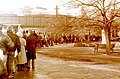 Long queues to cross the border at the Jannowitzbrücke subway station in November 1989.