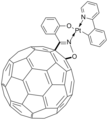 Platinum complex of isoxazoline-modified fullerene.