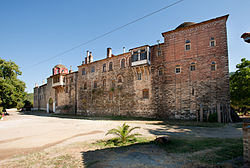 Le monastère de Konstamonitou, sur le mont Athos.