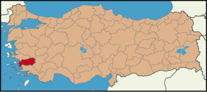 Localização da província de Aidim na Turquia