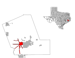 Location within Liberty County and Texas