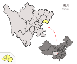 四川省中の広安市の位置