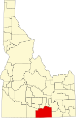 Map of Idaho highlighting Cassia County