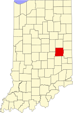 Map of Indiana highlighting Henry County