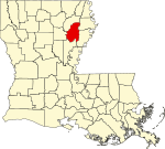 State map highlighting Franklin Parish