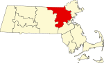 State map highlighting Middlesex County