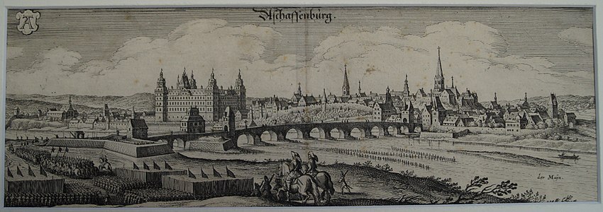 Theatrum Europaeum - Ansicht von Aschaffenburg 1633