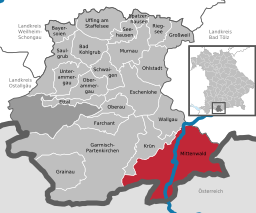 Läget för Mittenwald i Landkreis Garmisch-Partenkirchen