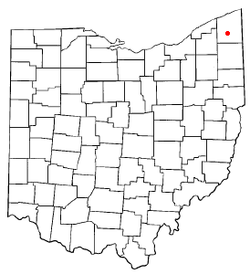 Location of Roaming Shores, Ohio