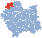 Localização do Condado de Olkusz na Pequena Polónia.