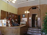 This is the service desk of the historic Windsor Hotel, originally called the "6th Avenue Hotel".