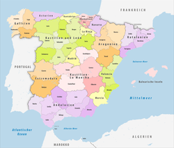 Die Provinzen von Spanien