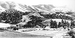 View of Rancho Tularcitos from west of the ranch, circa 1960s