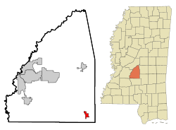 Location of Puckett, Mississippi