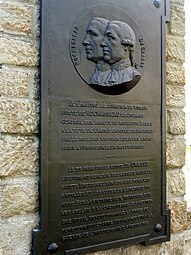 Plaque commémorative aux comtes de Rochambeau et de Grasse, Brest, cours Dajot.