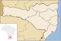 Localização de Sangão em Santa Catarina