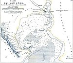 החלק הצפוני ביותר של מפרץ סואץ והעיר סואץ, במפה מ-1856