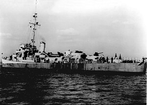 The U.S. navy destroyer escort USS Loy (DE-160)