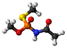 Ball-and-stick model of the acephate molecule