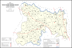 Map showing Muradabad (#190) in Akhand Nagar CD block