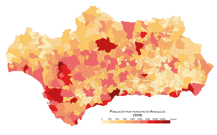 Población por municipios en Andalucía en el año 2018[78]​