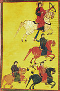 Los cuatro jinetes del Apocalipsis en el Beato de Osma (uno de los ejemplares de los Comentarios al Apocalipsis de Beato de Liébana).