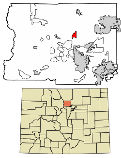 Location of the Altona CDP in Boulder County, Colorado