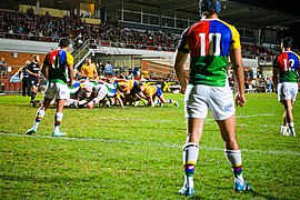 North Harbour Rays scrum under the Grandstand