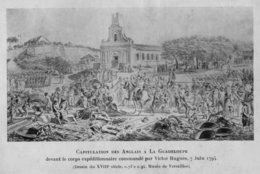 Description de l'image Capitulation des Anglais devant Victor Hugues Guadeloupe, 7 juin 1794.png.