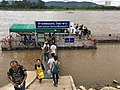 Thailand-Laos border crossing checkpoint jetty with Laos across the river