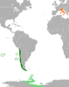 Location map for Chile and Italy.