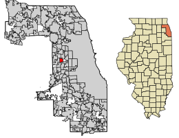 Location of Broadview in Cook County, Illinois.