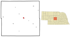 Location within Custer County (left) and Nebraska (right)