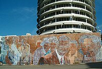 Fading mural in Hollywood
