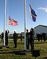 Image 14The flag of Iceland being raised and the flag of the United States being lowered as the U.S. hands over the Keflavík Air Base to the Government of Iceland. (from History of Iceland)