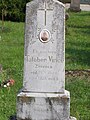 The tomb of the young Vince Talabér from Permise (Kétvölgy) in the cemetery of Apátistvánfalva with Prekmurje Slovene inscription.