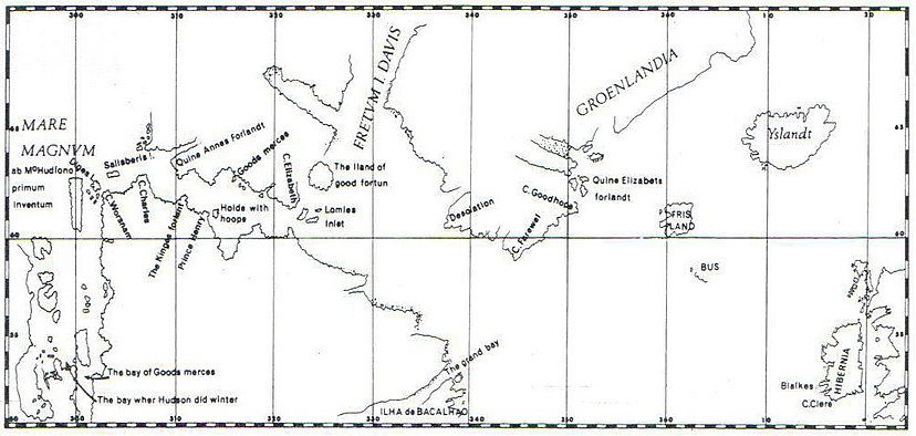 Mapa da expedição de Hudson