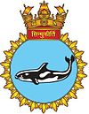 Submarine crest with a large, black-and-white fish